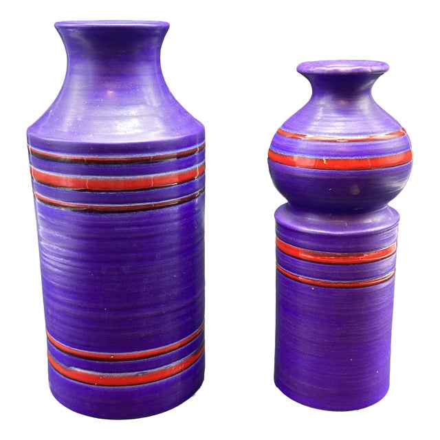 Vases by Aldo Londi for Bitossi, 1960s, Set of 2 For Sale