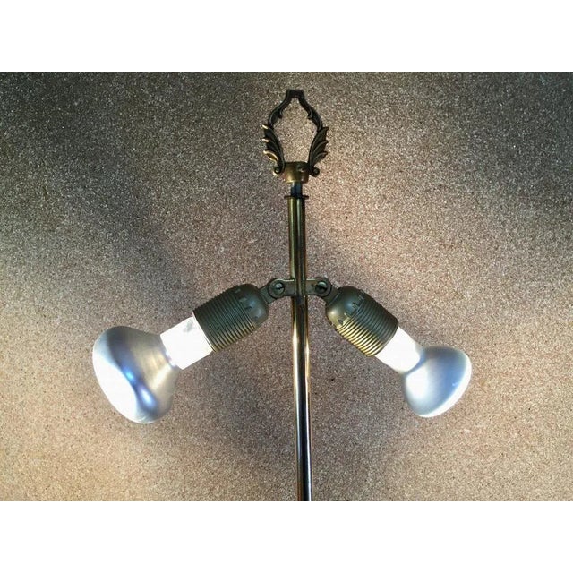 White Vintage Table Lamp in Brass, 1970 For Sale - Image 8 of 13