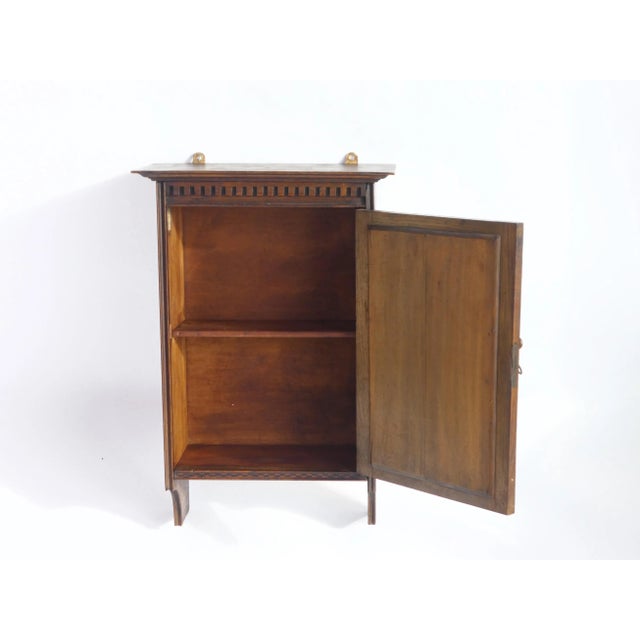 Vintage Wall Cabinet with Marquetry Details, 1930s For Sale - Image 3 of 13