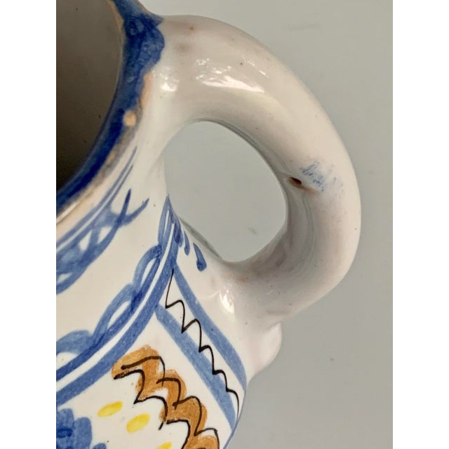 Vintage Spanish Handmade, Hand Painted Petite Pottery Pitcher, by Internationally Known Spanish Potter, Lario For Sale - Image 10 of 12