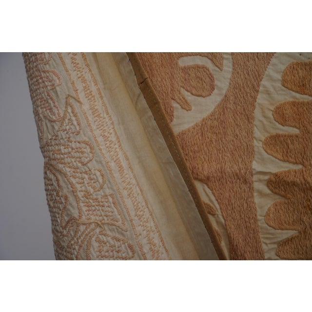 Suzani Tapestry - Faded Uzbek Table Cloth - Tribal Embroidery Wall Decor 4'5'' X 4'6'' For Sale - Image 12 of 13
