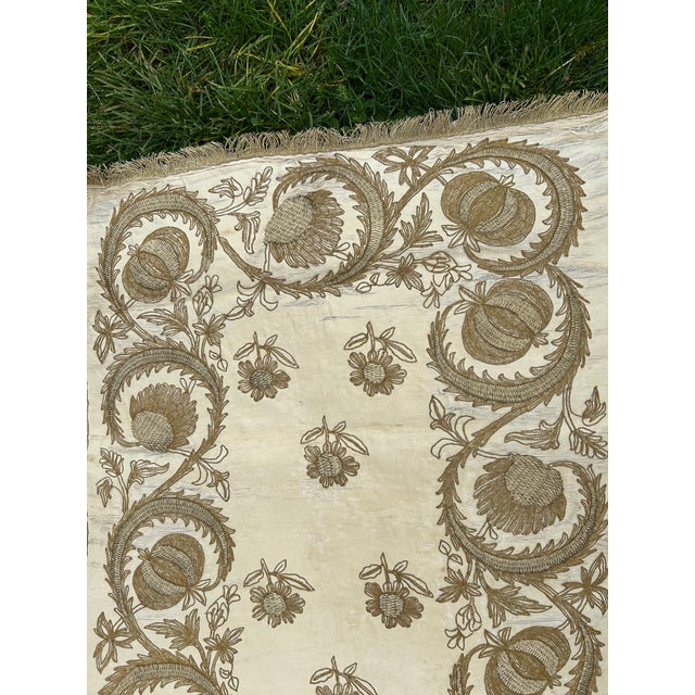 Gold Metallic Embroidered Antique Textile For Sale In Philadelphia - Image 6 of 7