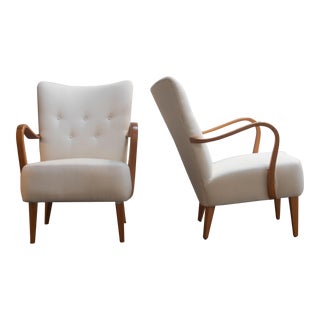 Pair of Scandinavian Modern Arm Chairs For Sale