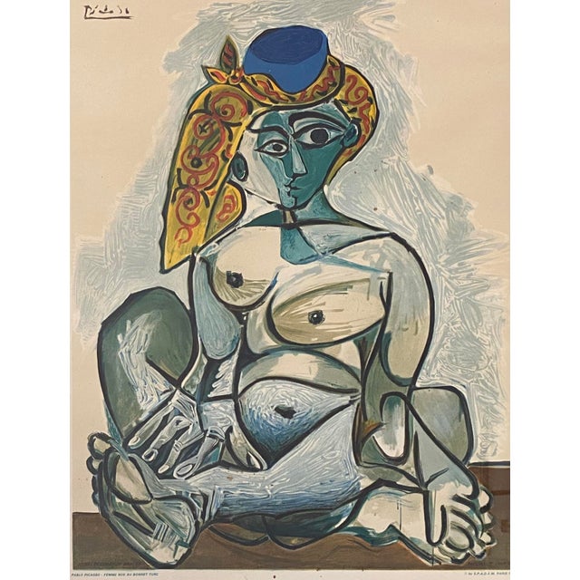 Mid-Century Modern Original 1974 Pablo Picasso Menton Biennale Internationale D’Art Exhibition Poster Framed For Sale - Image 3 of 7