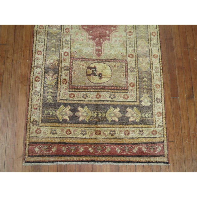 Early 21st Century Soft Red Turkish Lion Pictorial Runner - 3'4" x 10'7" For Sale In New York - Image 6 of 6