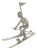 Vintage Italian Handmade Genuine Silver Slalom Skier Figurine, 1970s For Sale