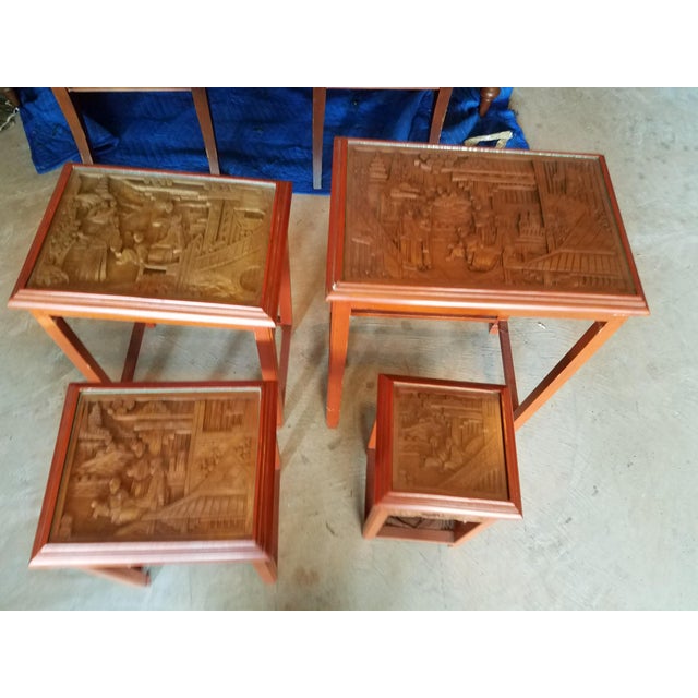 Antique George Zee & Company Rosewood Nesting Tables - Set of 4 | Chairish