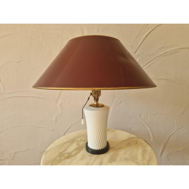 Simple and elegant table lamp from the Royal Porcelain Manufactory (KPM Berlin) from the 1950s. This piece has an...