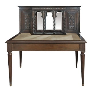 Antique Writing Desk With Carved Detail For Sale