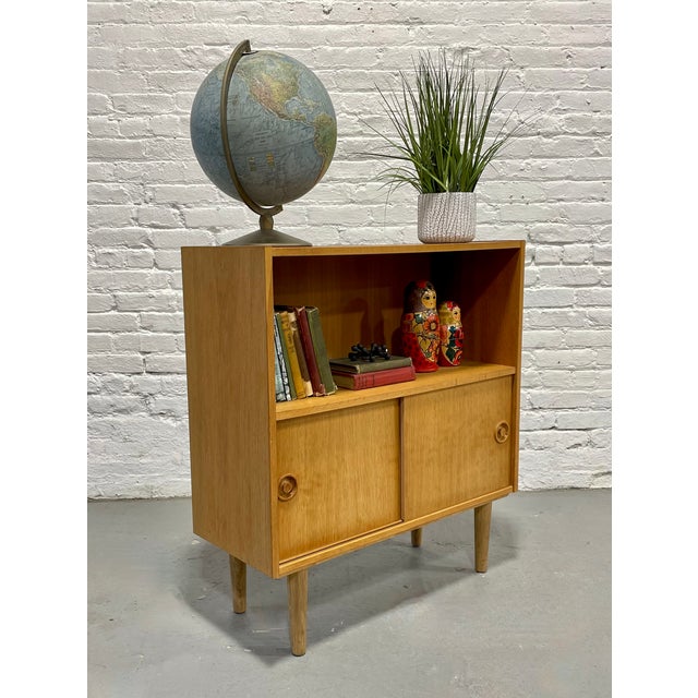 Mid Century Modern Oak Bookcase | Danish MCM Storage Cabinet, C. 1960’s For Sale - Image 11 of 12