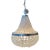 Currey & Company Mid-Century Frosted Sea Glass Bead Chandelier With Silver-Toned Frame For Sale
