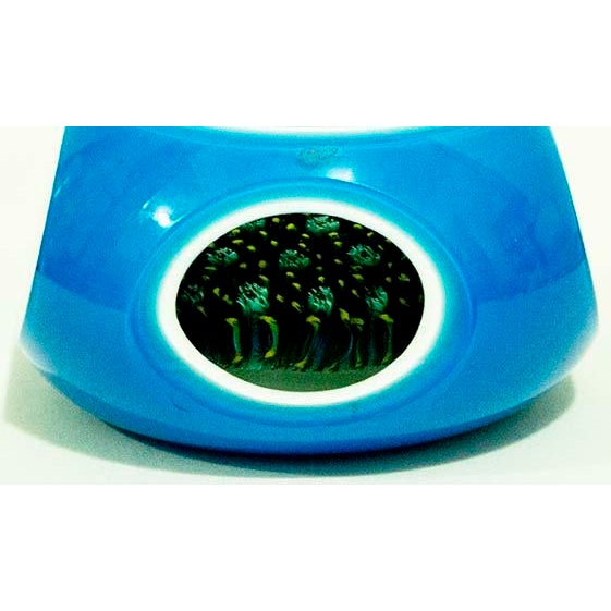 Traditional Murano Murano Fratelli Toso Cased Glass Windows Paperweight Faceted Millefiori Design For Sale - Image 3 of 3