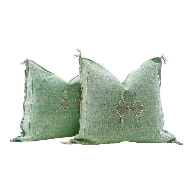 Moroccan Sabra Cactus Silk Pillow Cover - A Pair For Sale