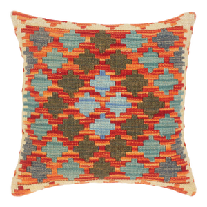 Geometric Turkish Timika Hand Woven Kilim Throw Pillow