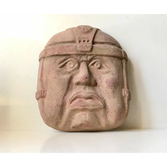 Large Vintage Olmec Terracotta Wall Head, Mexico, 1970s For Sale - Image 10 of 10