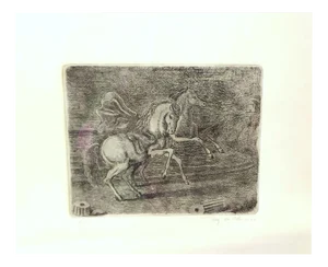 Giorgio de Chirico, Horses, 1950, Engraving