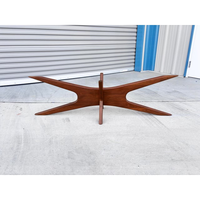 1960s Mid-Century Walnut and Glass "Jacks" Coffee Table by Adrian Pearsall For Sale - Image 10 of 13