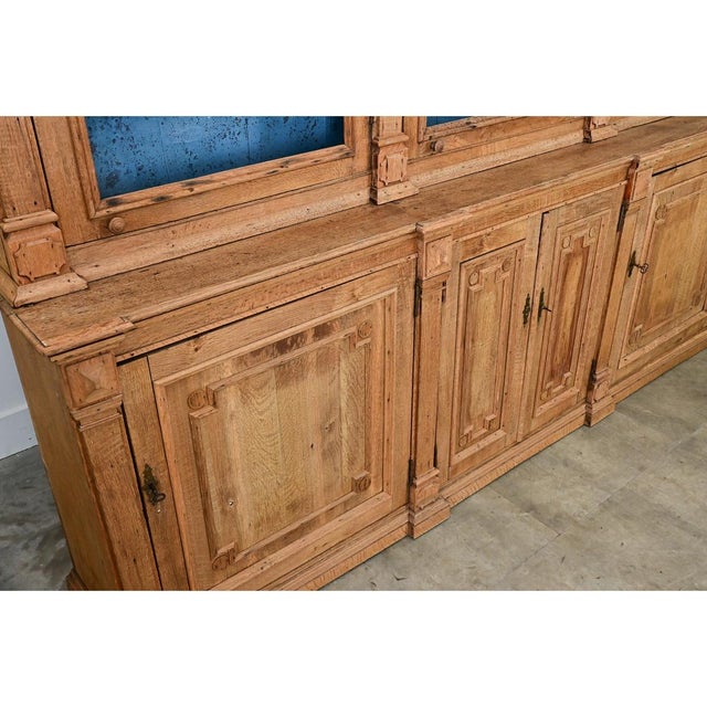French 19th Century Stripped Oak Bibliotheque For Sale - Image 12 of 15