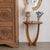 Incredible Art Deco side table from France, 1930s. Circular top rests on four carved wood slender curvy legs. Newly...
