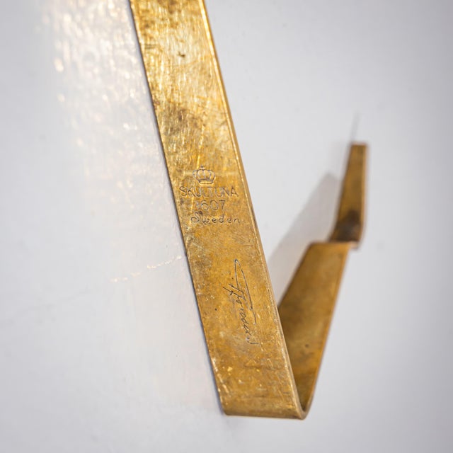 1970s Set of Four Brass Wall Candle Holders Mod. 607 by Pierre Forssell for Skultuna, 1970s For Sale - Image 5 of 8