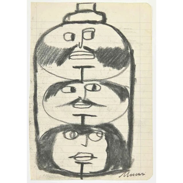 Men in Bottle is a Pencil Drawing realized by Mino Maccari (1924-1989) in the 1960s. Hand-signed on the lower. Good...