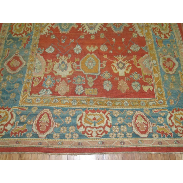 Late 19th Century Antique Zabihi Collection Turkish Oushak Rug - 8'5" x 11'6" For Sale - Image 9 of 10