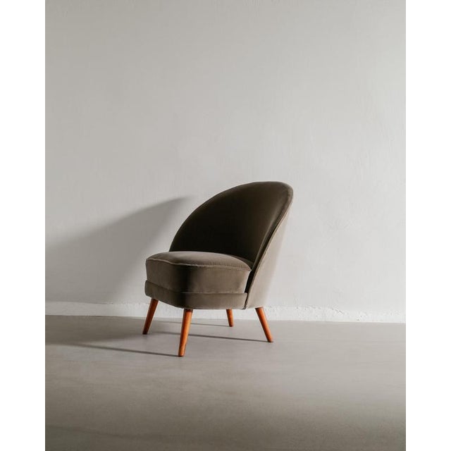 Wood Mid-Century Swedish Asymmetrical Armchair by Arne Norell, 1950s For Sale - Image 7 of 7