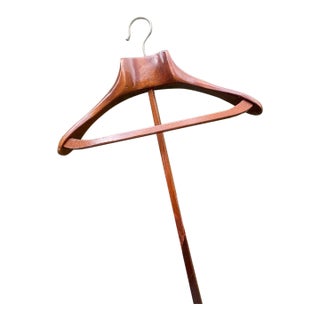 Rare Mid 20th Century Modern Italian Dovetail Wooden Hanger W/ Pole Fratelli Reguitti For Sale