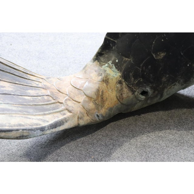 Japonisme Monumental Brass or Bronze Fish or Koi Statue For Sale - Image 3 of 8