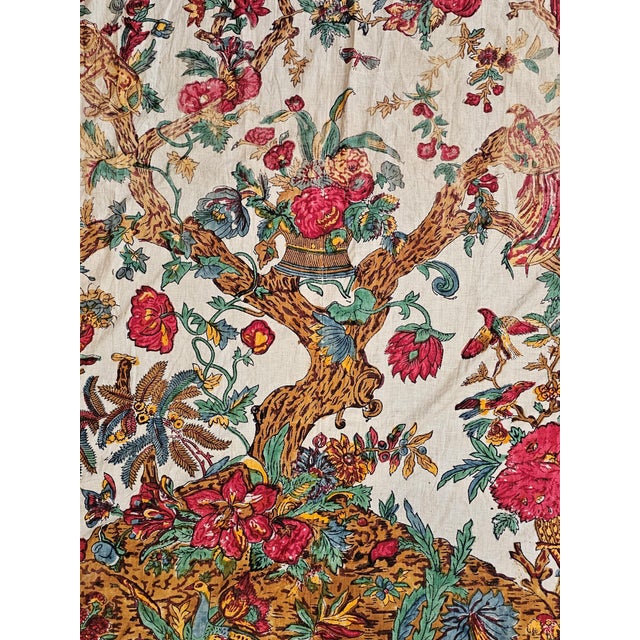 Antique Indian Export Palampore Tree of Life Panel in Hand-Block Printed Cotton, 19th Century For Sale - Image 4 of 13