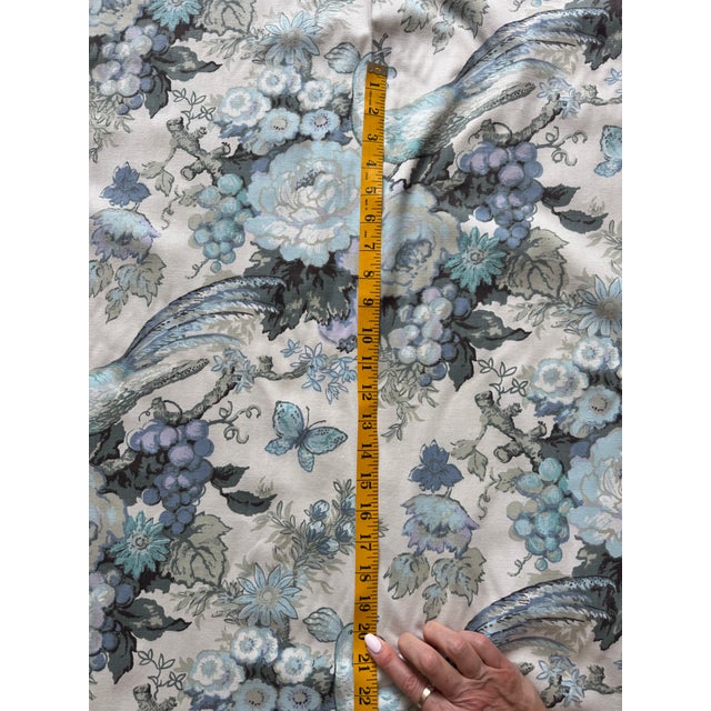 Vintage Cyrus Clark Orientale Chinoiserie Bird & Floral Fabric – 10.3 Yards For Sale - Image 4 of 8