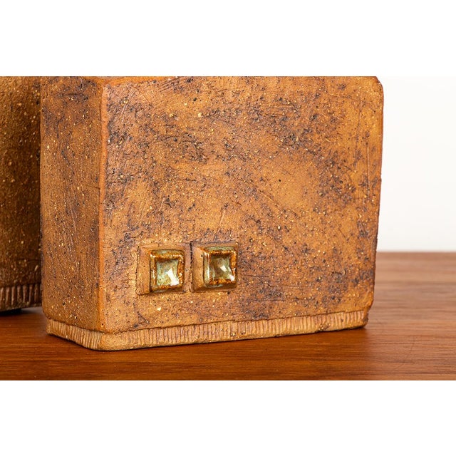 Swedish Brutalist Style Stoneware Vases with Glazed Collar by Curt Magnus-Addin, 1970s, Set of 2 For Sale - Image 12 of 13