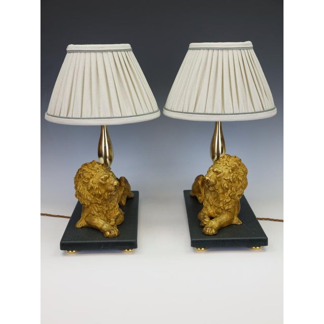 Gilt Bronze Lion Table Lamps attributed to Henri Picard, Paris, 1860s, Set of 2 For Sale - Image 10 of 18