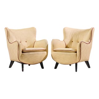 George Nelson for Herman Miller Model 4688 Mid Century Lounge Chairs - Pair For Sale