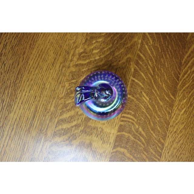 Hand Blown Iridescent Frosted Art Glass Apple Paperweight Sculpture For Sale In Philadelphia - Image 6 of 8