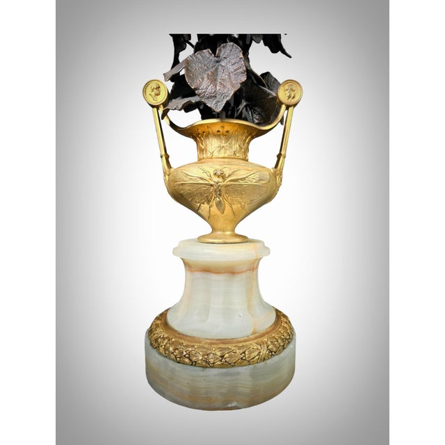 Mid 19th Century Gilt Bronze Vases with Flowers, 1860, Set of 2 For Sale - Image 5 of 18