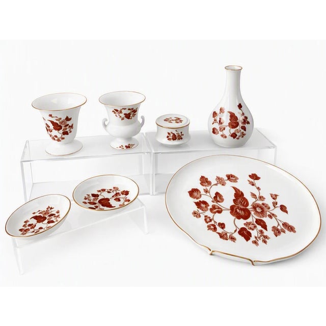 Mid 20th Century Wedgwood Mid Century Modern Vanity Dresser Set England Bone China Golden Cockerel Pattern - 8 Pcs For Sale - Image 10 of 11
