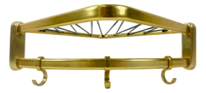 Mid-Century Modern Aluminium and Brass Corner Coat and Hat Rack, 1960s