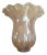 Vintage Beige Ruffled Large Murano Floor Vase For Sale