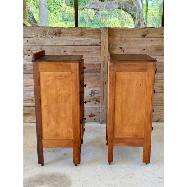 Pair Mid-Century Chattahoochee Furniture Co. Chests, Charleston Provenance on Casters For Sale In Naples, FL - Image 6 of 12