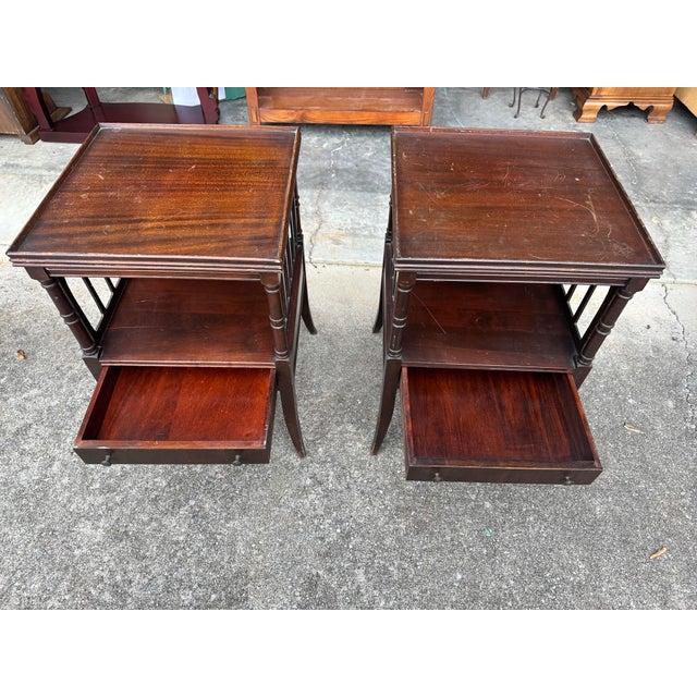 Elevate your space with this exquisite pair of handcrafted mahogany side tables. Featuring a classic Federal style, each...