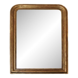 19c French Antique Louis Philippe Mirror With Flower Detail For Sale