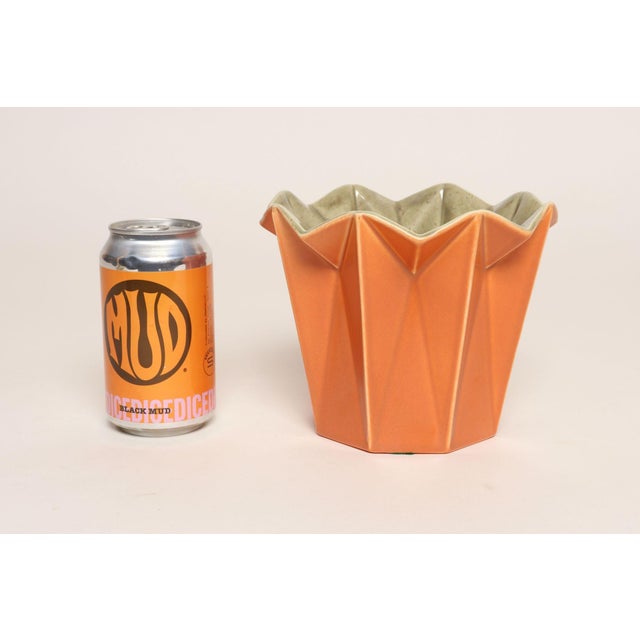 Vintage "Prismatique" Orange and Green Vase by Belle Kogan for Red Wing Pottery For Sale In New York - Image 6 of 12
