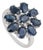 Midnight 5.06 Ct Blue Sapphire & Diamond Floral Cluster Cocktail Ring, Size 7 For Sale