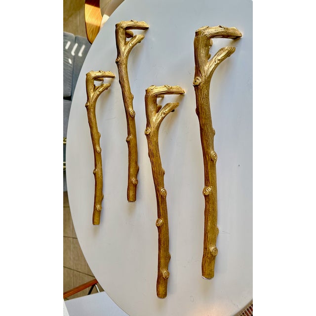 P.E.Guerin Faux Bois Gilt Bronze Table Legs For Sale In Palm Springs - Image 6 of 16