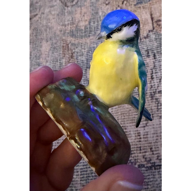 Staffordshire Beswick Staffordshire “Blue Tit” Ceramic Figurine For Sale - Image 4 of 6