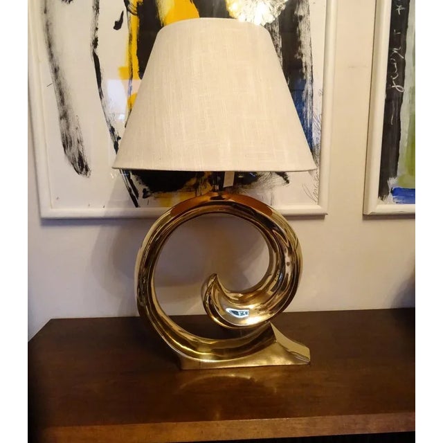 Brass Table Lamp by Erwin Lambeth, 1980s For Sale - Image 4 of 11