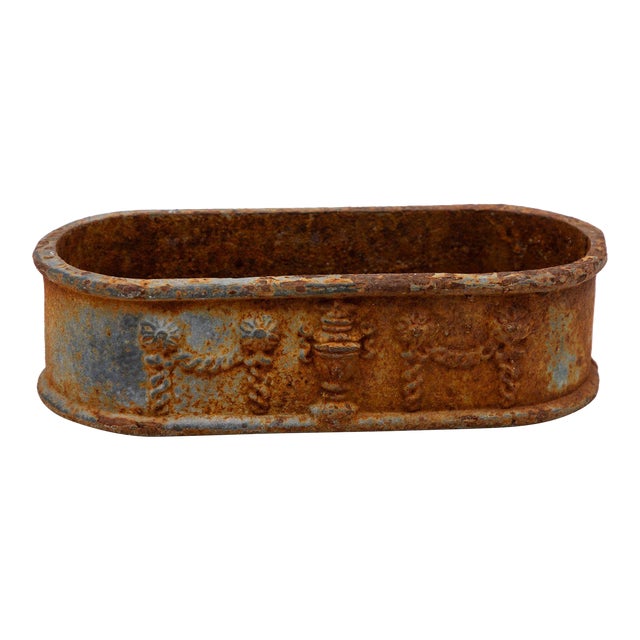 Small Cast Iron Oval Planter, France Early 20th C. For Sale