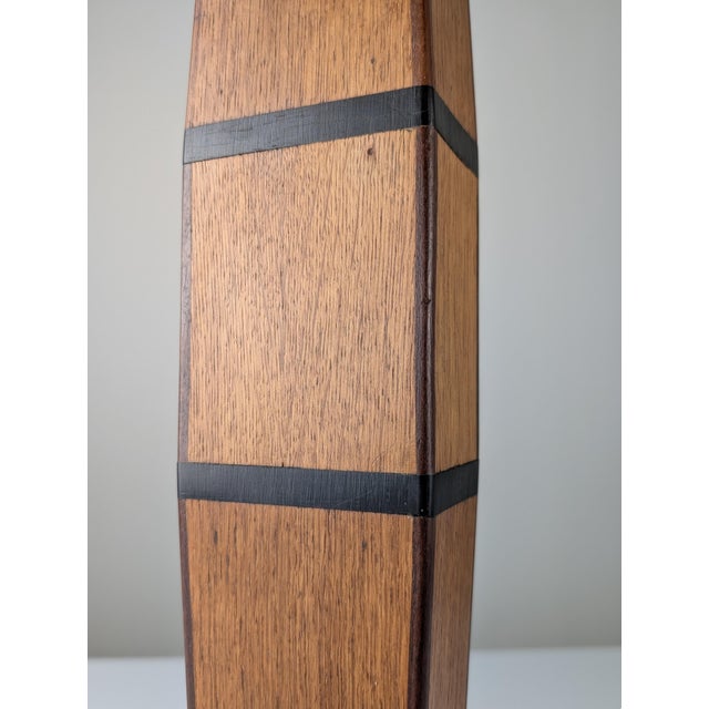 Art Deco Wooden Pedestal Column with Geometric Marquetry, France, 1920s For Sale - Image 9 of 18