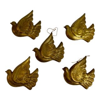 Peace Dove Brass Ornaments, S/5 For Sale